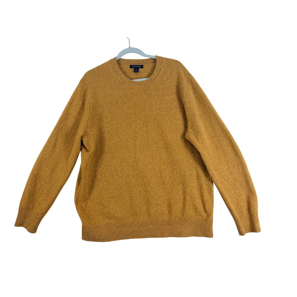 Banana Republic Merino Wool Sweater Mens XL Mustard Crewneck Knit